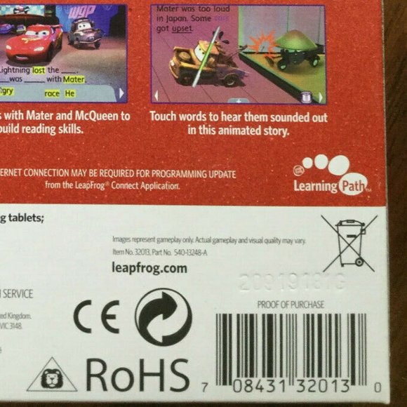 Leapfrog LeapPad Ultra eBook Cartrdge Disney Pixar Cars 2  Sealed NEW! - Picture 9 of 10